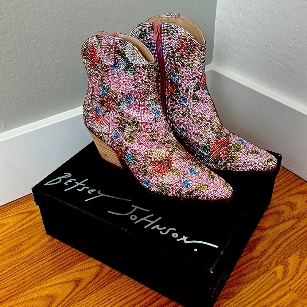 Betsy Johnson Rhinestone Boots